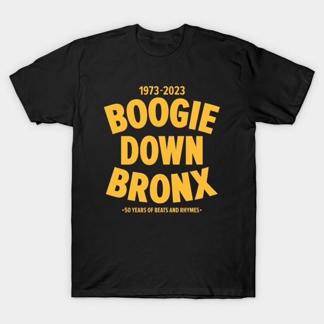 Boogie Down Bronx - 50 years of Hip Hop T-Shirt by Boogosh